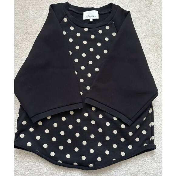 3.1 Phillip Lim Sweater Polka Dot‎ Crop Boxy Short Sleeve Womens S Preppy Retro - Picture 11 of 12
